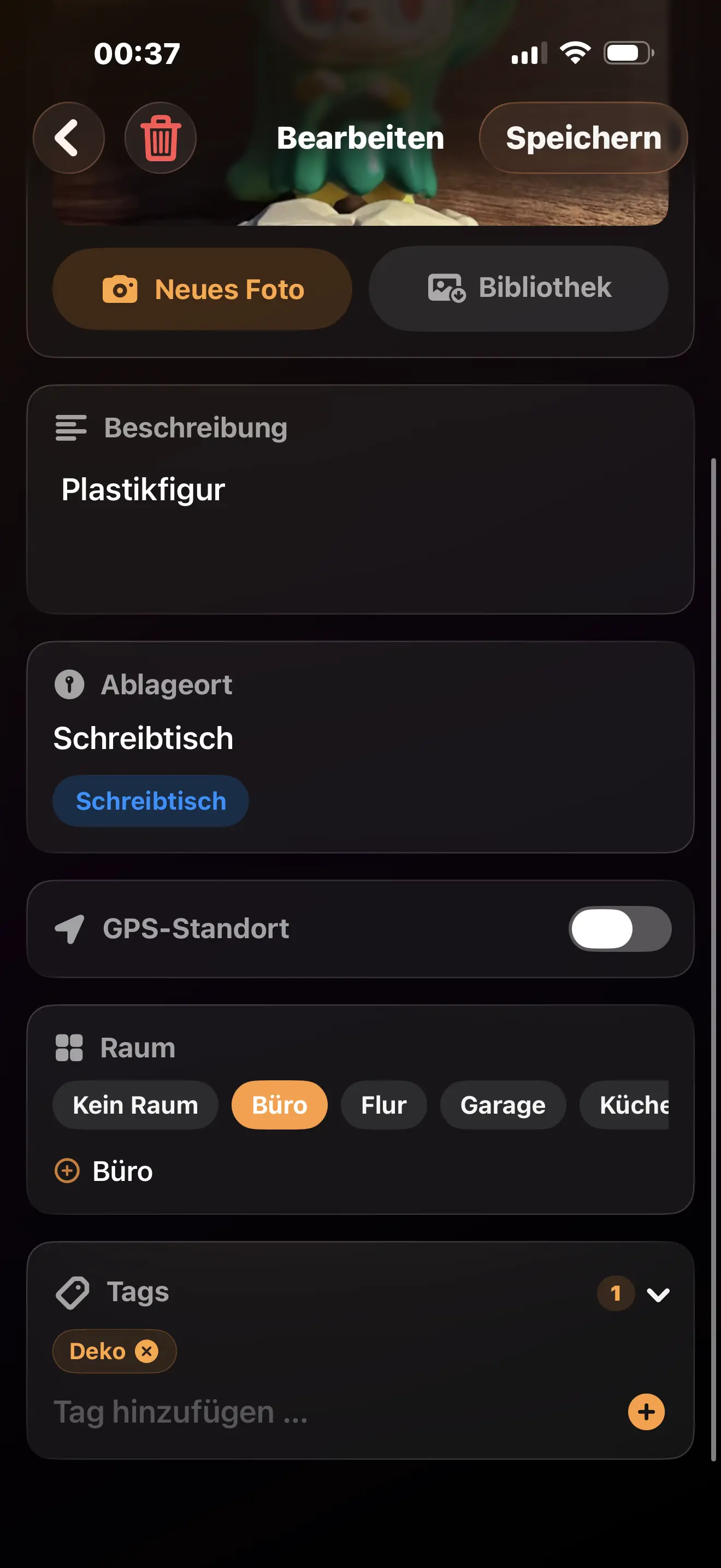 Add and edit an item